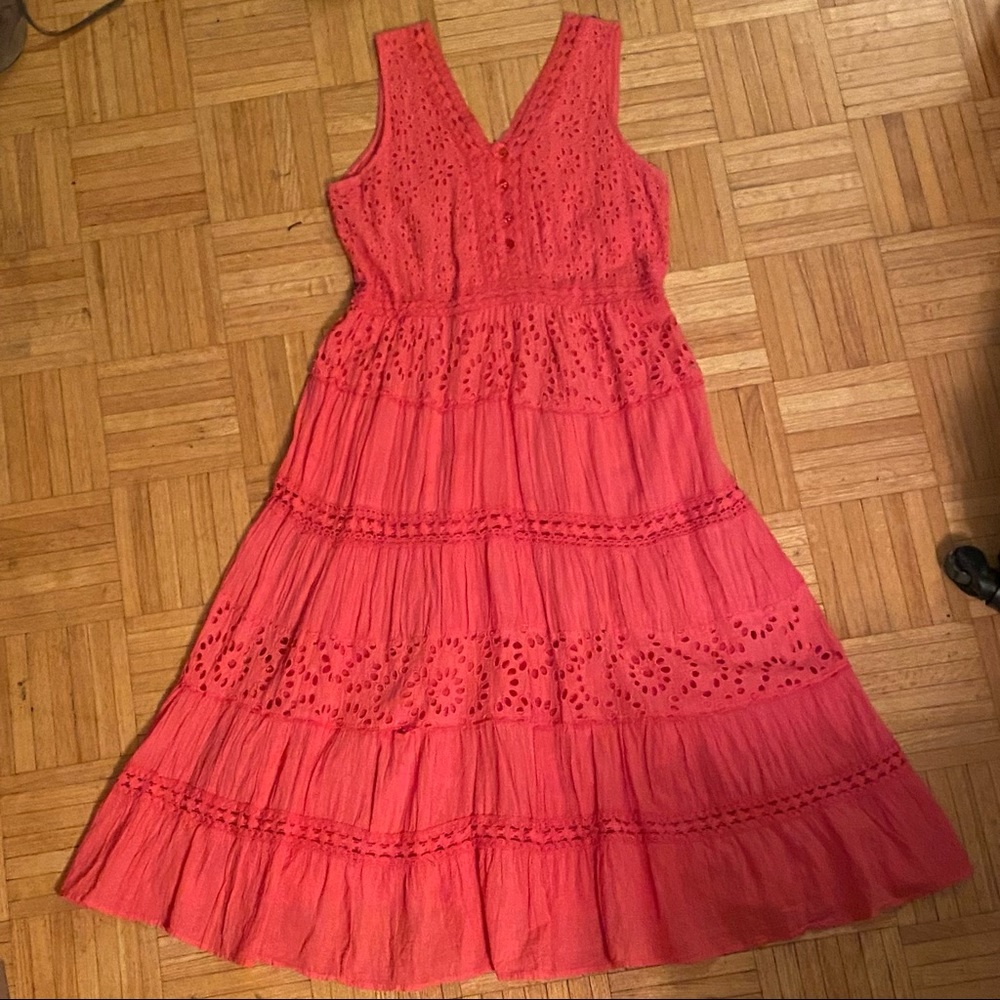 😎SALE😎 🌴Dress 🌴 Coral Eyelet fabric